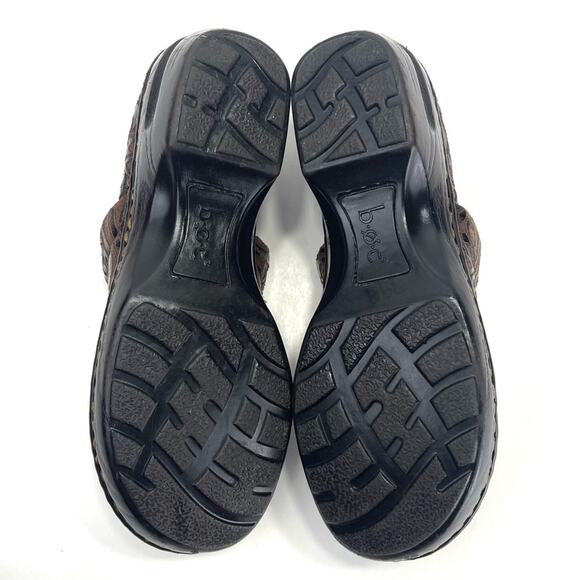 B.O.C Born Concept Nurse Clogs Size 7 Brown Printed Leather Comfort Platform - Picture 7 of 14